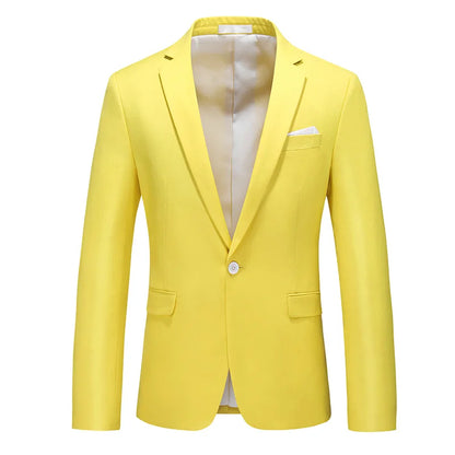Bright Green Men's Blazer, Polyester Slim Fit Jacket