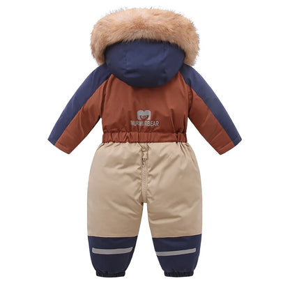 Children's Waterproof Hooded Ski Suit Jumpsuit