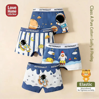 Cotton Boys Cartoon Boxers 4 Piece Set
