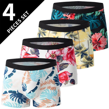 Men's Printed Fashion Boyshorts Plus Size Swim Trunks