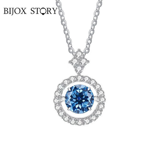 Moissanite Pendant Necklace for Women in Sterling Silver