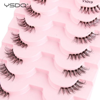 YSDO 5/10 Pairs Natural Soft Black Half Lashes