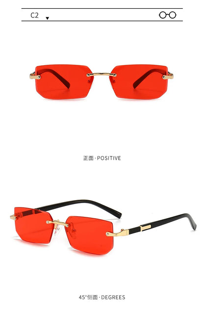 Rimless Square Sunglasses for Women and Men