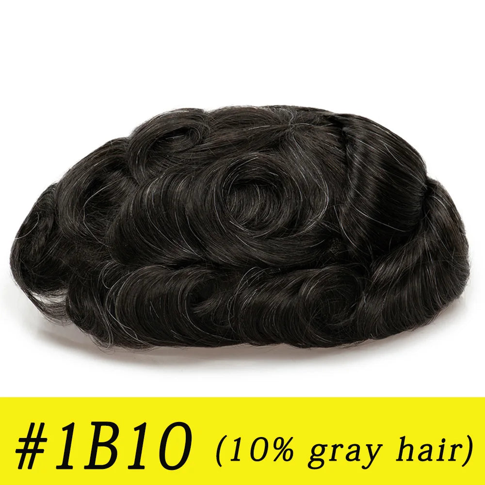 Thin Skin 0.03mm Natural Hair Toupee for Men