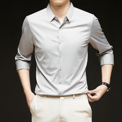Men's Ultra-Stretch Slim-Fit Long Sleeve Shirt