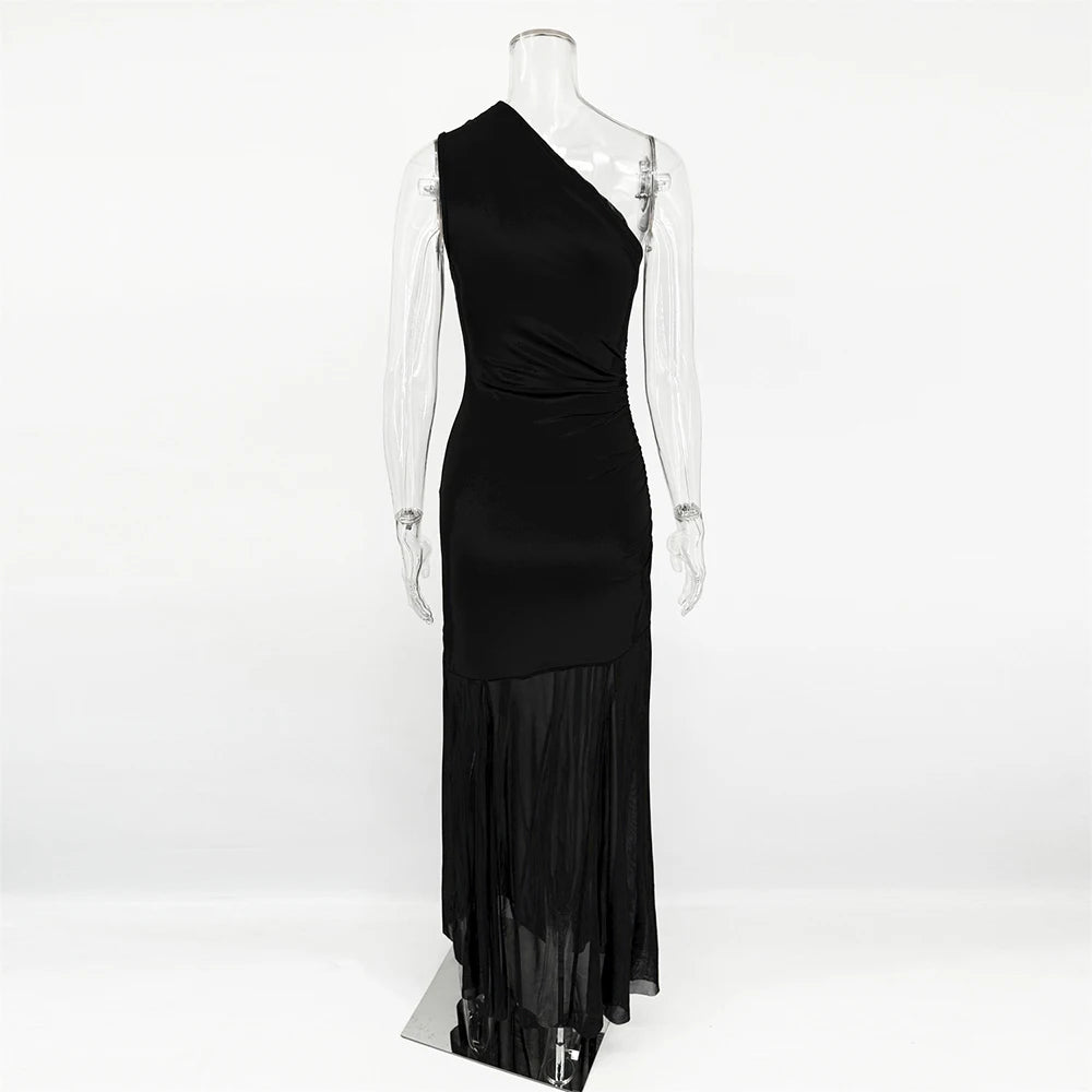 Ticketsx Off Shoulder Backless Slim Long Dress