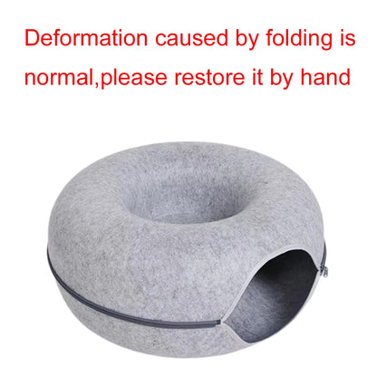 Round Cat Tunnel Nest Felt Bed House Scratcher Toy