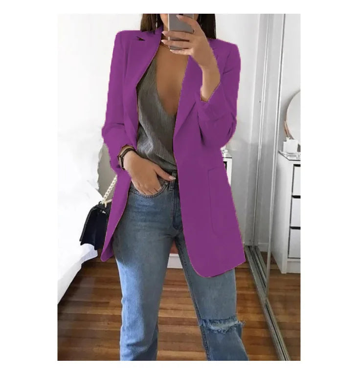 Slim Fit Polo Neck Cardigan Women's Coat