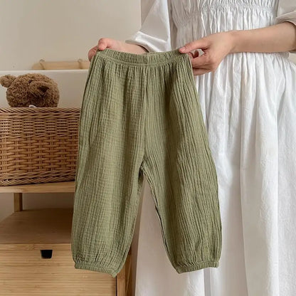 Summer Thin Solid Color Anti Mosquito Pants for Kids