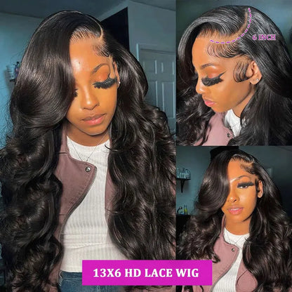 Body Wave Human Hair Wig 40 42 Inch 13x6 HD Lace Frontal