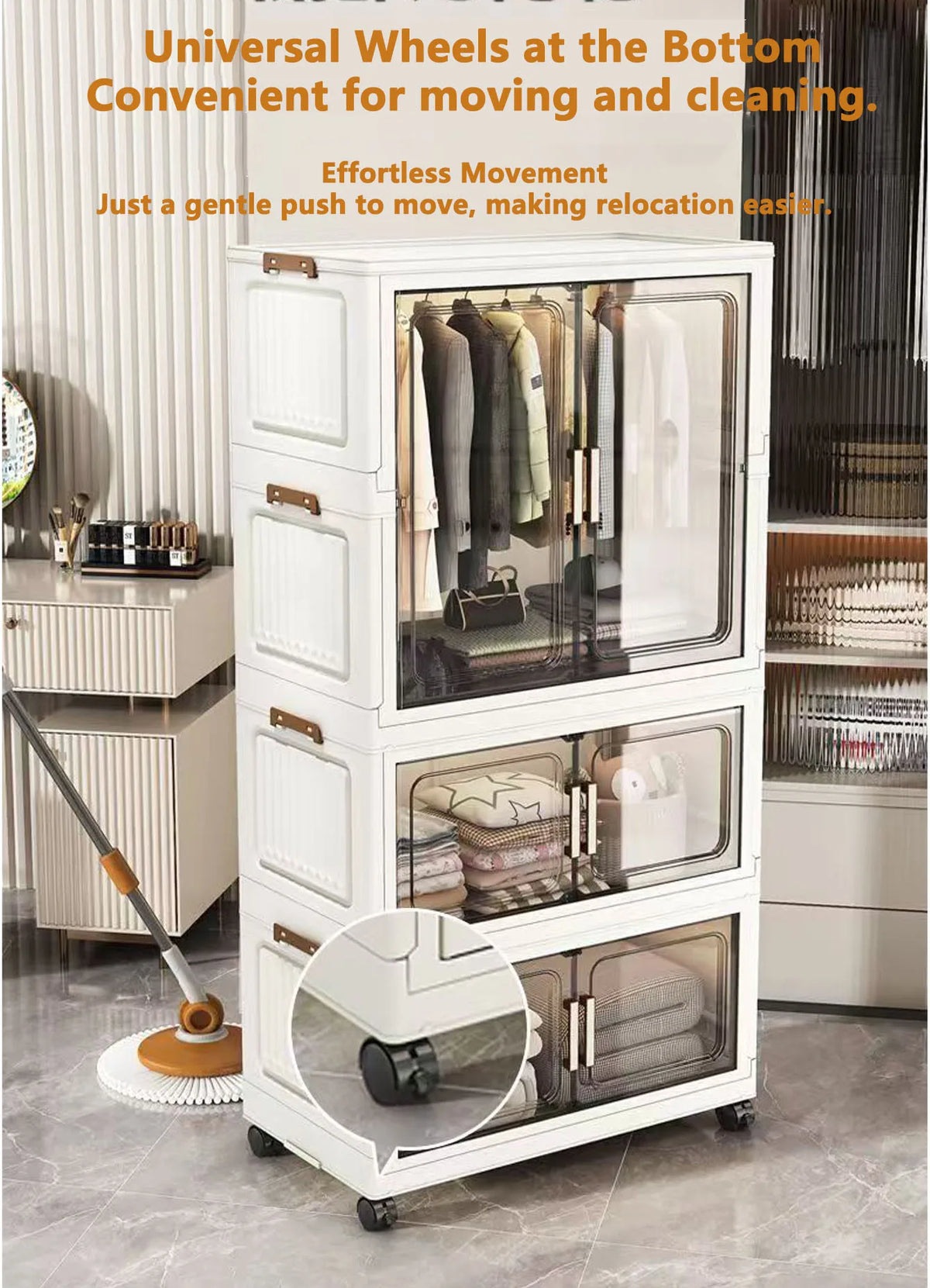Multi-Layer Plastic Storage Cabinet for Home Use