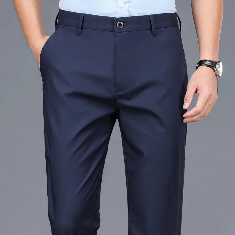 Men's Smart Casual Stretchy Fast Dry Trousers Black Navy