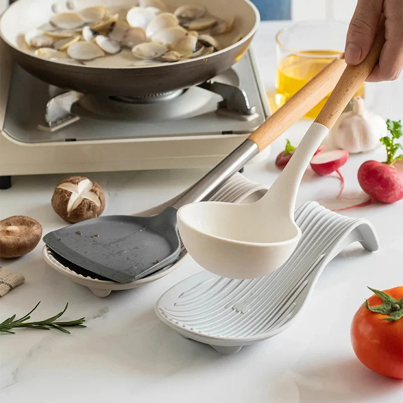 Silicone Spoon Holder and Kitchenware Tray