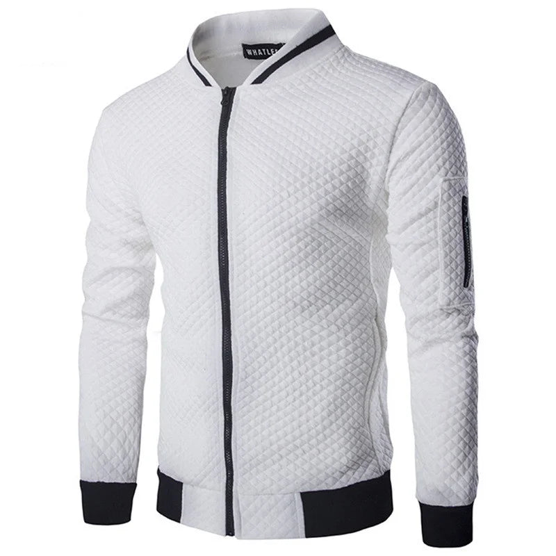 Men's Casual Hooded Tracksuit Jacket with Zipper Pockets