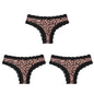 BZEL Women Lace Thong Panties Low-Waist G-String Leopard
