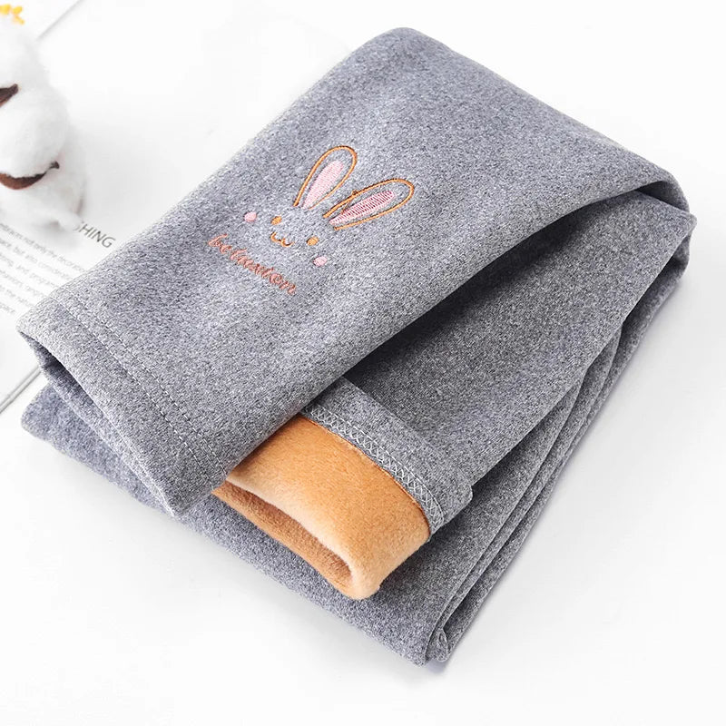 Fleece-Lined Thermal Leggings for Girls