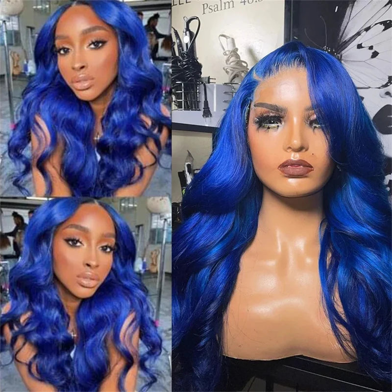 Dark Blue 13x4 Lace Front Wig Human Hair Body Wave