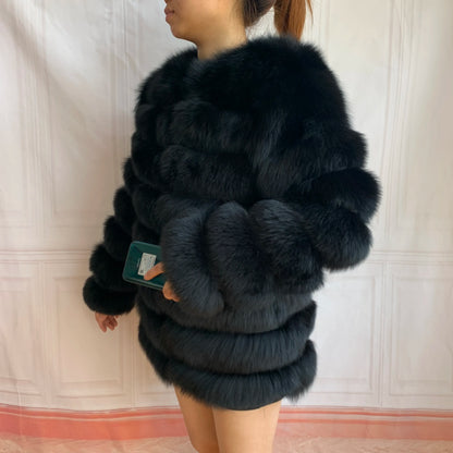 4in1 Real Fox Fur Coat for Women