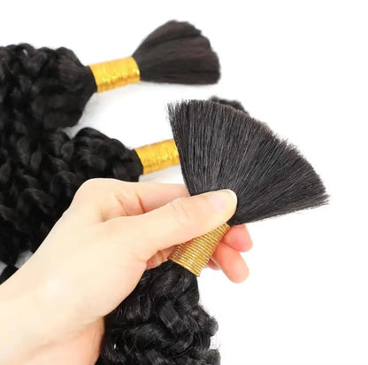 Human Hair Deep Wave Bulk Extensions 110g for Braids