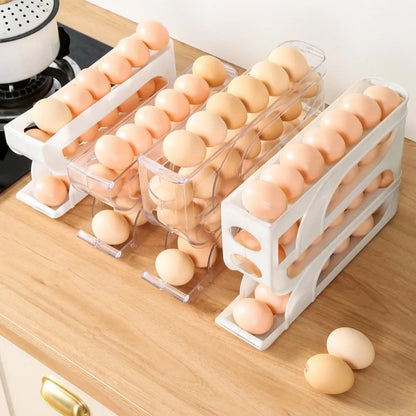 Automatic Egg Roller Rack Space Saving Plastic Organizer