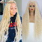 Boho Box Braided Curly Hair Full Lace Wig Burgundy