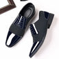 Men's Black PU Leather Lace Up Oxfords Shoes