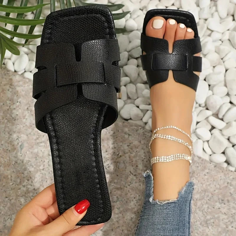 Chic Womens Slide Sandals Casual Flat Open Toe