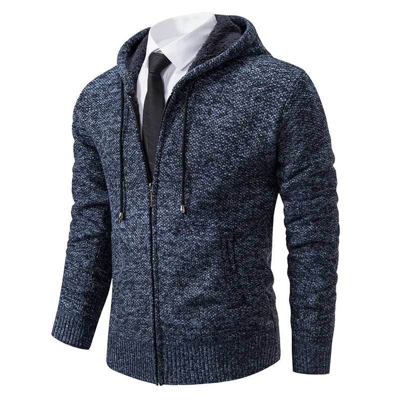 Men's Fleece Zipper Cardigan Casual Sports Coat