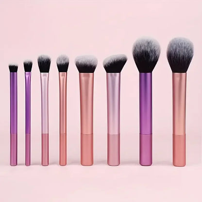 8pcs Soft Synthetic Hair Makeup Brush Set