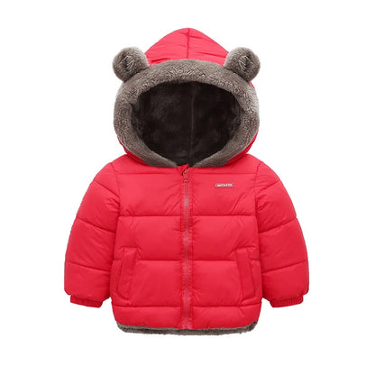 Thick Winter Jacket for Kids Hooded Cotton Outerwear