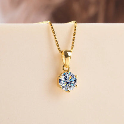 Moissanite Pendant Necklace 925 Sterling Silver Women