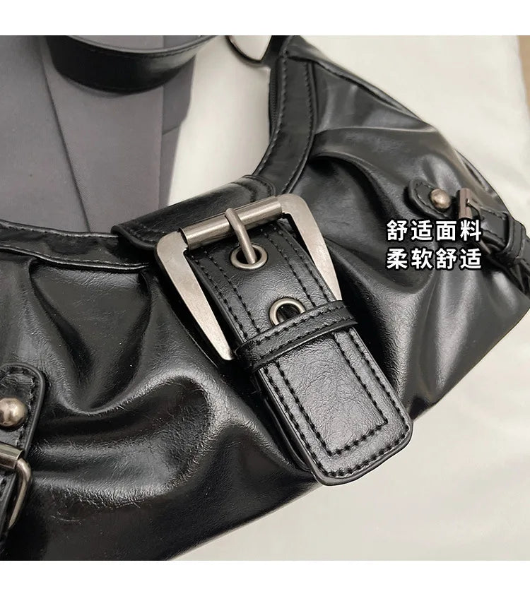 Y2K Retro Pleated Hobo Shoulder Bag for Women