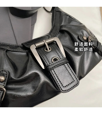 Y2K Retro Pleated Hobo Shoulder Bag for Women