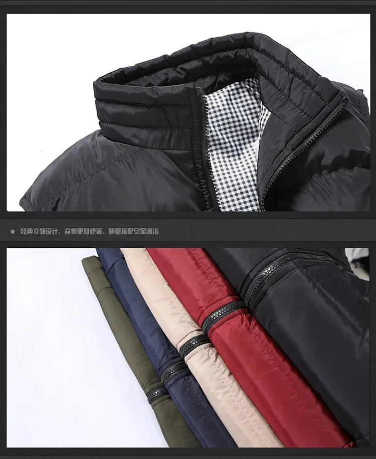 Men's Warm Embroidery Vest for Autumn and Winter