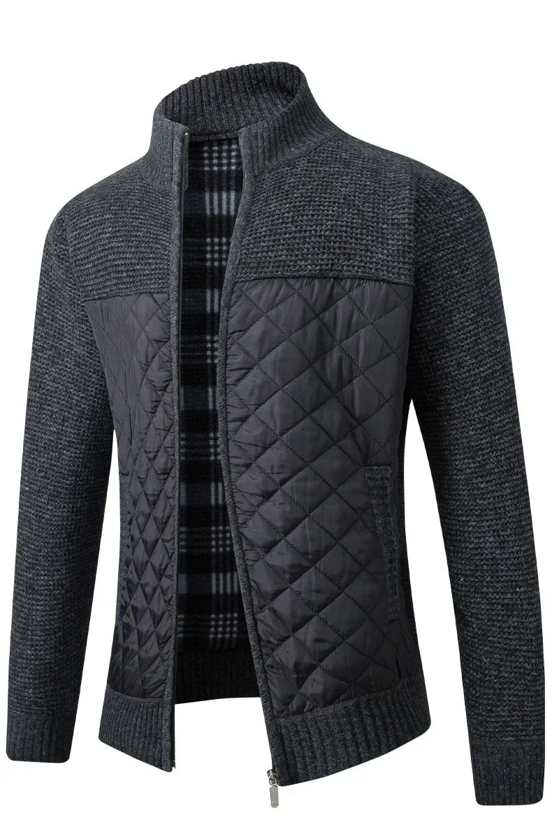 Men's Slim Fit Stand Collar Zipper Jacket