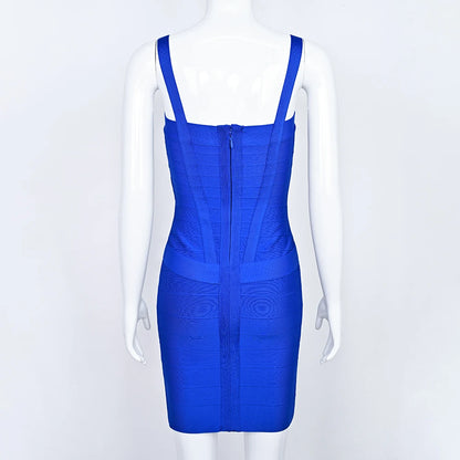 BEAUKEY Blue Mini Bandage Dress for Women XL