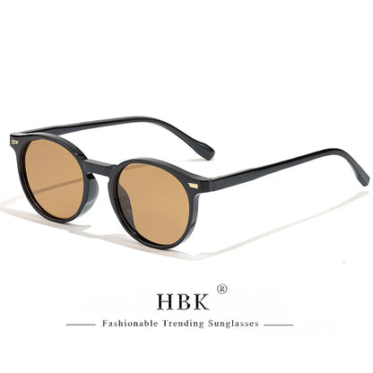 HBK Fashion Sunglasses Men Round TR90 Frame UV400