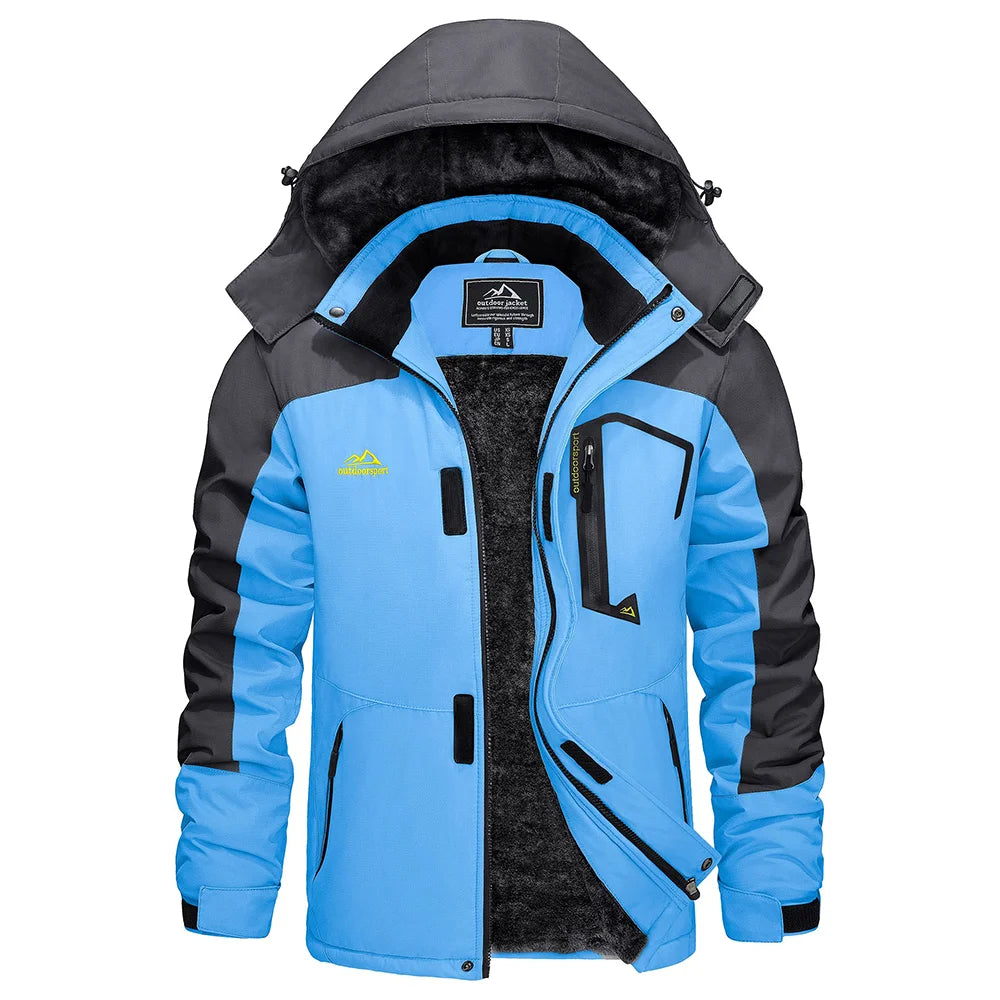 Men's Waterproof Fleece Ski Jacket Parka