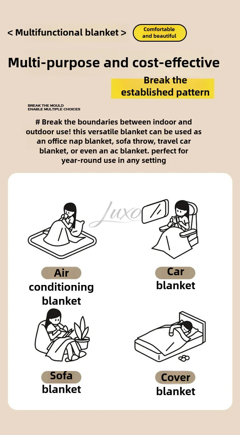 Thickened Striped Flannel Multifunctional Blanket