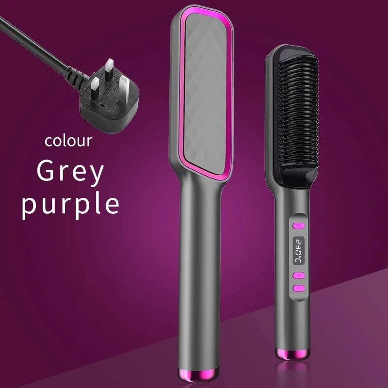 Electric Hot Comb Straight Hair Straightener Brush