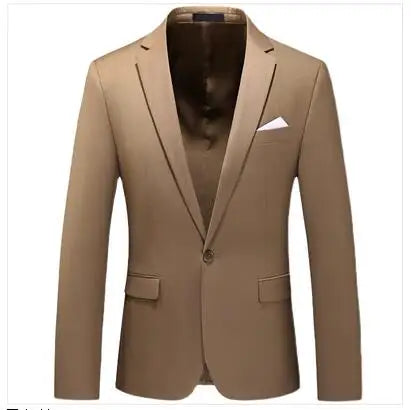 Men's Solid Color Formal Suit Jacket Slim Fit Blazer