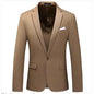Men's Solid Color Formal Suit Jacket Slim Fit Blazer