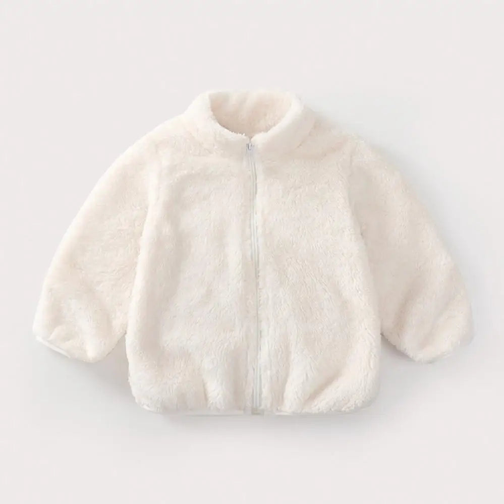 Plush Coat for Children in Solid Color