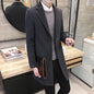 Men's Long Cotton Windbreaker Jacket Casual Slim Fit