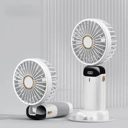 Portable Rechargeable Handheld Fan with LED Display