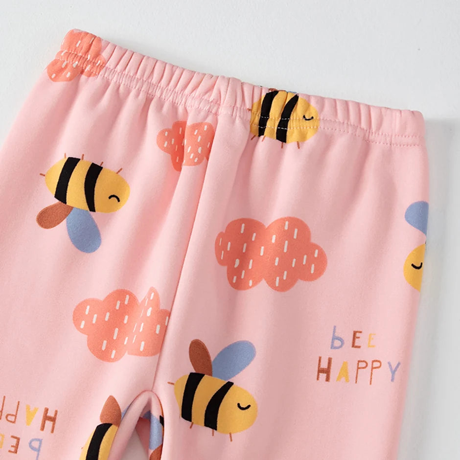 Children's Cartoon Printed Thick Warm Underwear Set