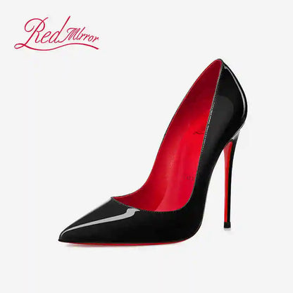 Elegant Black Patent Leather High Heel Pumps for Women
