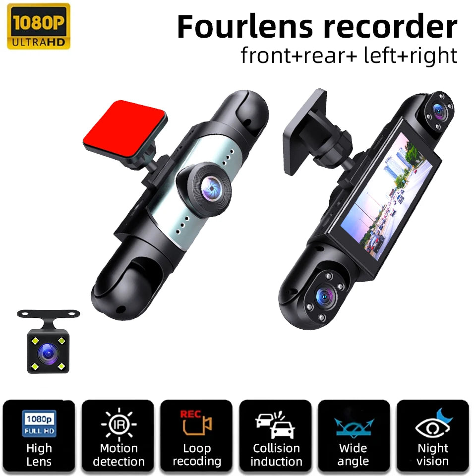 1080P Four-Channel Car DVR with Night Vision