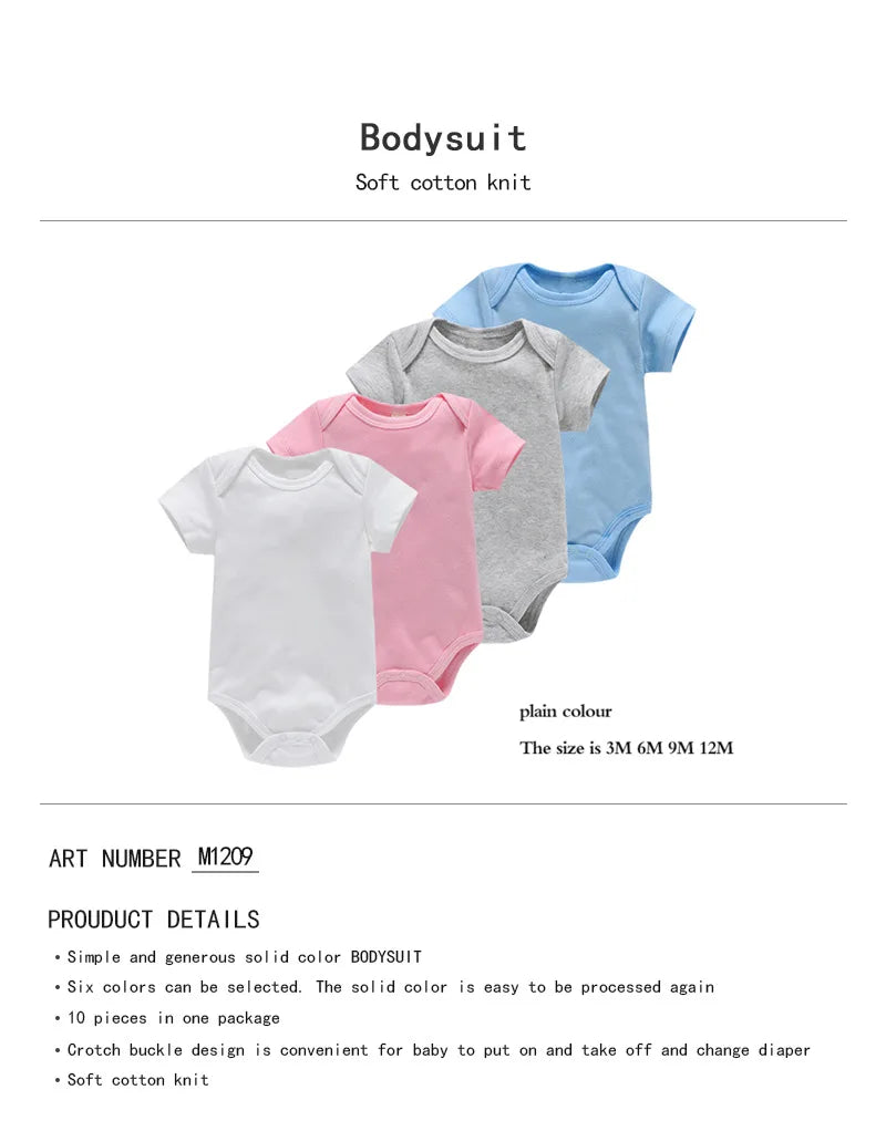 Newborn Baby White Cotton Short Sleeve Romper