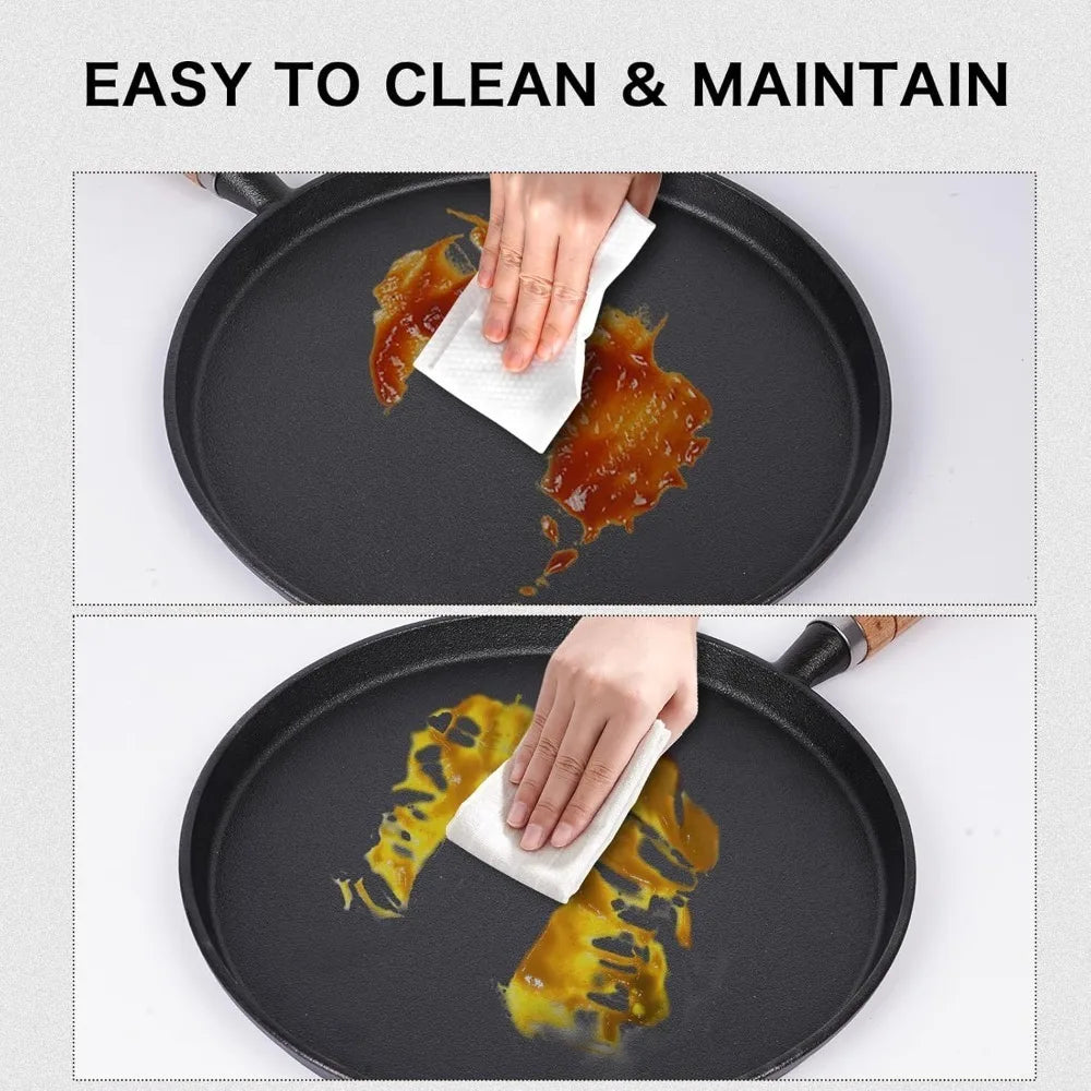 Cast Iron Frying Pan Uncoated Non-stick Crepe Maker